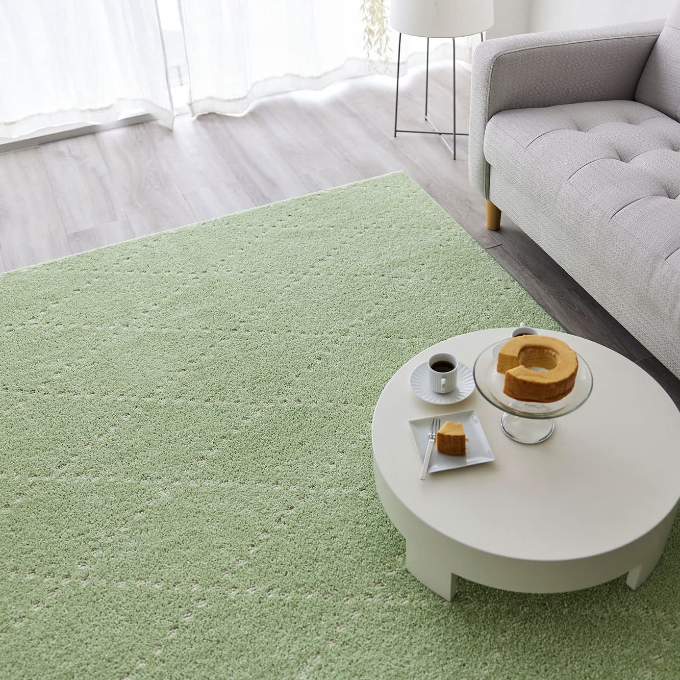 未開封品❣️日本製　スミノエ　丸型ラグ　 Amazon｜スミノエ(Suminoe) ラグ グリーン 円形 150×150cm 洗える 滑り